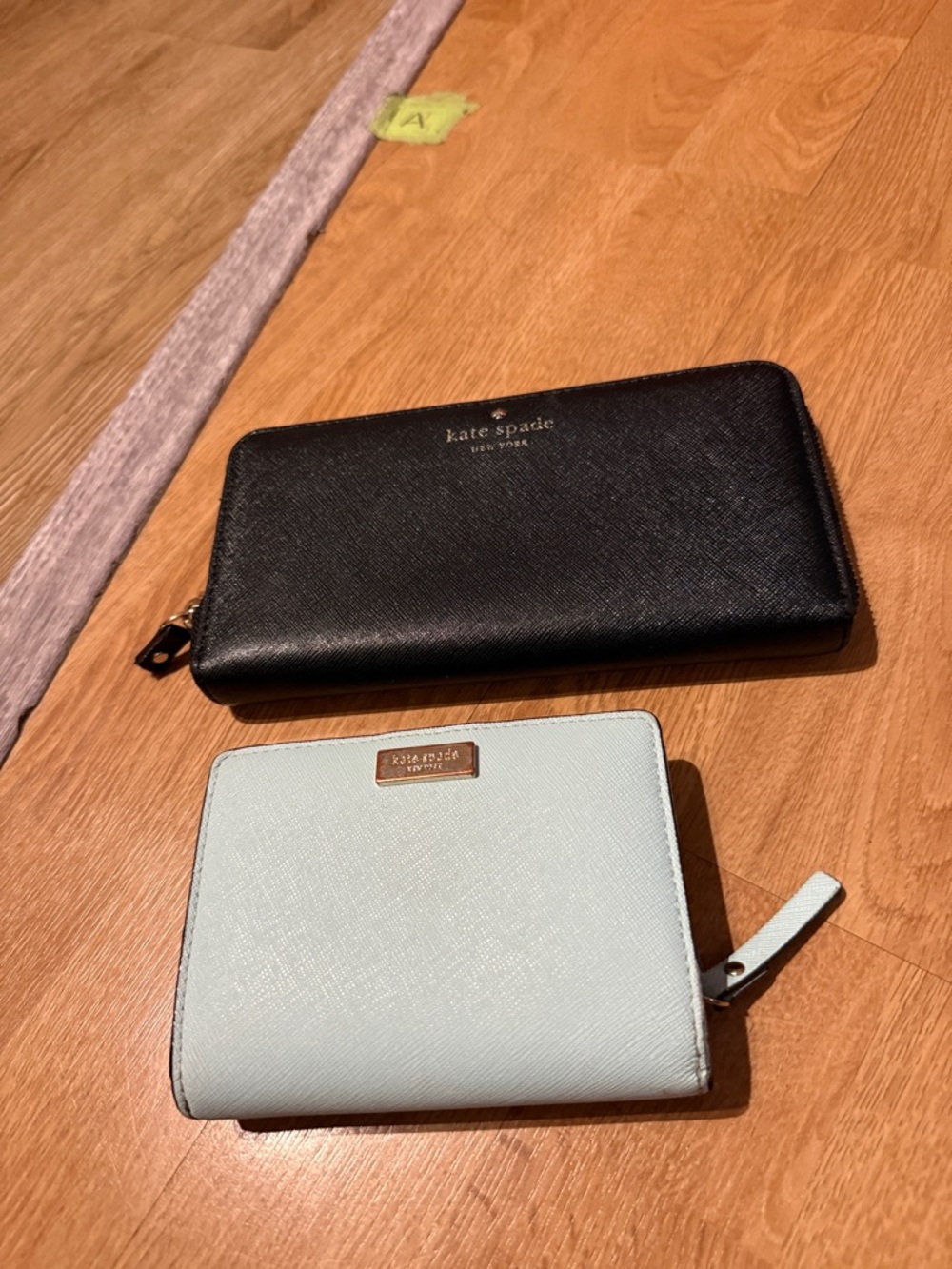 kate spade Black Zip-Around Wallet & Light Blue Mini Bifold